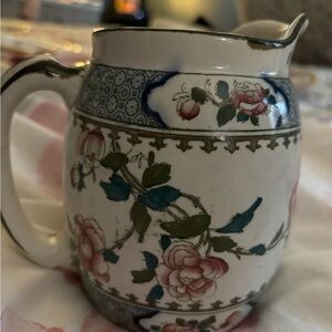 Corona ware. Rockery & pheasant pitcher. ENGLAND YUNG CHENG CHINA